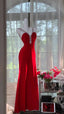 Sexy Red Halter Neck Beaded Backless Chiffon Formal Prom Dress