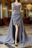 Sheath Column Satin Pleated Dresses