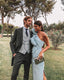 Sheath One Shoulder Light Sky Blue Long Prom Dress