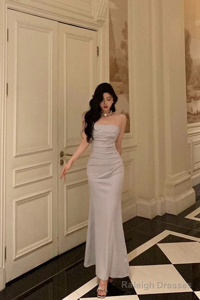Sexy Spaghetti Straps Blue Sheath Evening Prom Dress Party Gown cc1993 main image 0
