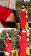 Sheath Square Neck Cherry Red Bodycon Outfit Inspo Long Modest Prom Dress Prom Gown For Women