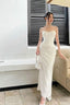 Sheath Strapless White Prom Dress