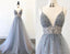 Sexy Silver Grey Prom Dress Long Evening Gown Graduation Party Dress Formal Dress Dresses For Prom