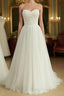 Sexy Sweetheat White Tulle Long Wedding Dress,