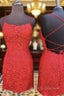 Sheath/Column Bateau Sleeveless Lace Short Mini Homecoming Dress With Beading