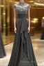 Sheath/Column High Neck Sweep Train Chiffon Mother of the Bride Dresses With Lace