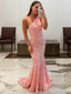 Sheath/Column One Shoulder Sweep Train Prom Dresses