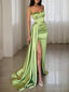 Sheath/Column Sweetheart Sweep Train Charmeuse Prom Dresses