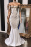 Sheath Long Mermaid Prom Dresses With Appliques