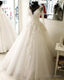 Sheer Long Sleeves Princess Wedding Gowns Lace Appliques