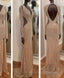Sheer Sequins Long Sleeves Prom Dress
