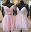 Shiny A-Line Short Pink Dress Homecoming Dress Birthday Dress