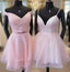 Shiny A-Line Short Pink Dresses Homecoming Dresses Birthday Dresses