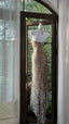 Shiny Halterneck Large Sequined Slit Mermaid Formal Prom Dress