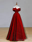 Shiny Off the Shoulder Burgundy Long Prom Dresses, Wine Red Off Shoulder Formal Prom Dresses