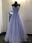 Shiny Purple Long Prom Dresses, Shiny Purple Long Formal Prom Dresses