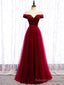 Shop Scoop Cap Sleeves See Through Sequin Tulle Burgundy Prom Dress Under 119