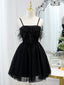 Short Back Prom Dress with Corset Back, Little Black Formal Homecoming Dresses