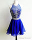 Short Beaded Chiffon Two Piece Dresses