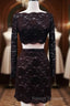 Short Black Lace Two Piece Prom Dresses