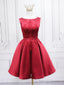 Short Burgundy Floral Prom Dress Short Wine Red Floral Prom Homecoming Dress