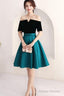 Short Green And Black Off Shoulder Wedding Prom Dresses Homecoming Dresses