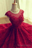 Short homecoming Dress, Lace Dress, Red Sexy Prom Dress