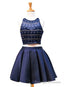 Short Homecoming Dress Satin Homecoming Dress Two Pieces