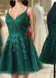 Short Lace Emerald Green Homecoming Dress