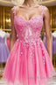 Short Pink Lace Prom Dress Short Pink Lace Prom Homecoming Dress