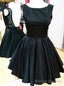 Short Satin Homecoming Prom Gown Backless Little Black Dress