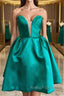 Short V Neck Green Prom Dress V Neck Short Green Prom Homecoming Dress