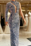 Silver Mermaid Sequin Prom Dress One Shoulder