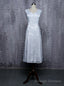 Silver Mother Of The Bride Dresses A-line V-neck Cap Sleeves