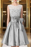 Silver Taffeta Short Homecoming Dresses Prom Dresses