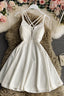 Simple A-Line V Neck Short Dresses Homecoming Dresses