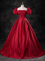 Simple Burgundy Satin Prom Dress