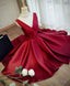 Simple Burgundy V Neck Short Prom Dress, Burgundy Prom Dress