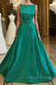 Simple Green Satin Long Prom Dress, Green Formal Dress, Green Graduation Dress, Green Evening Dress