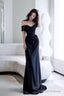 Simple Mermaid Off The Shoulder Black Prom Dress