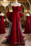 Simple Mermaid Strapless Burgundy Floor Length Prom Dresses