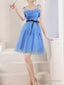 Simple Mini/Short Blue Prom Dress, Cute Blue Homecoming Dresses