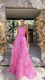 Simple Pink Prom Dresses Modest A-Line Prom Dress