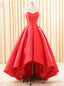 Simple Red Satin Sweetheart Backless Wedding Dress