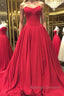 Simple red sweetheart long prom Dresses red Prom Dresses