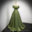Simple Sage Green Satin Prom Dresses Sexy Evening Dress