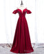 Simple Satin Burgundy Long Prom Dress Burgundy Formal Dress