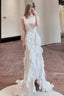 Simple Sheath Long White Prom Dress