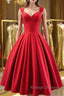 Simple Short Red Prom Dresses, Short Red Homecoming Dresses, Formal Dresses