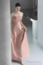 Simple Strapless Pink Long Prom Dresses